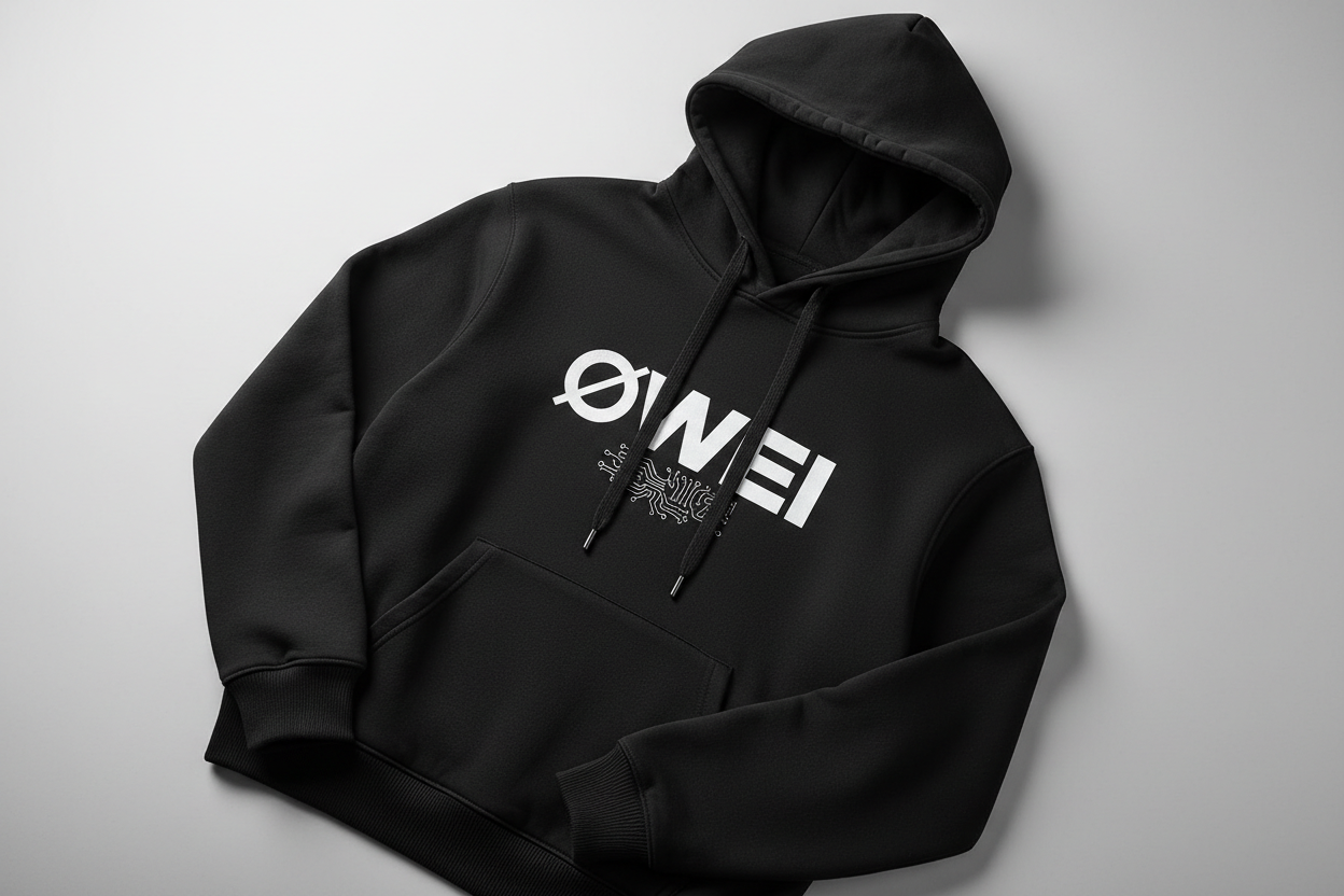 sweat à capuche noir avec logo ØWEI